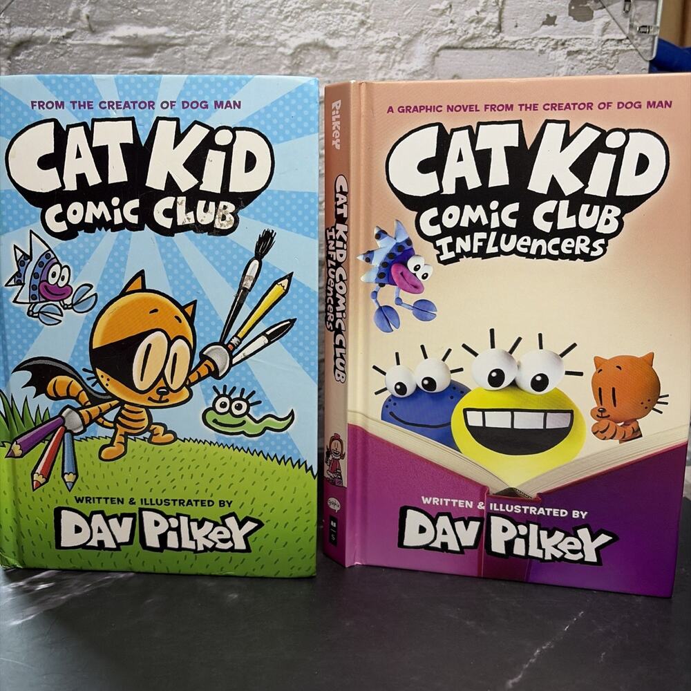 Bundle Cat Kid Comic Club & Influencers Good Condition - Dav Pilkey